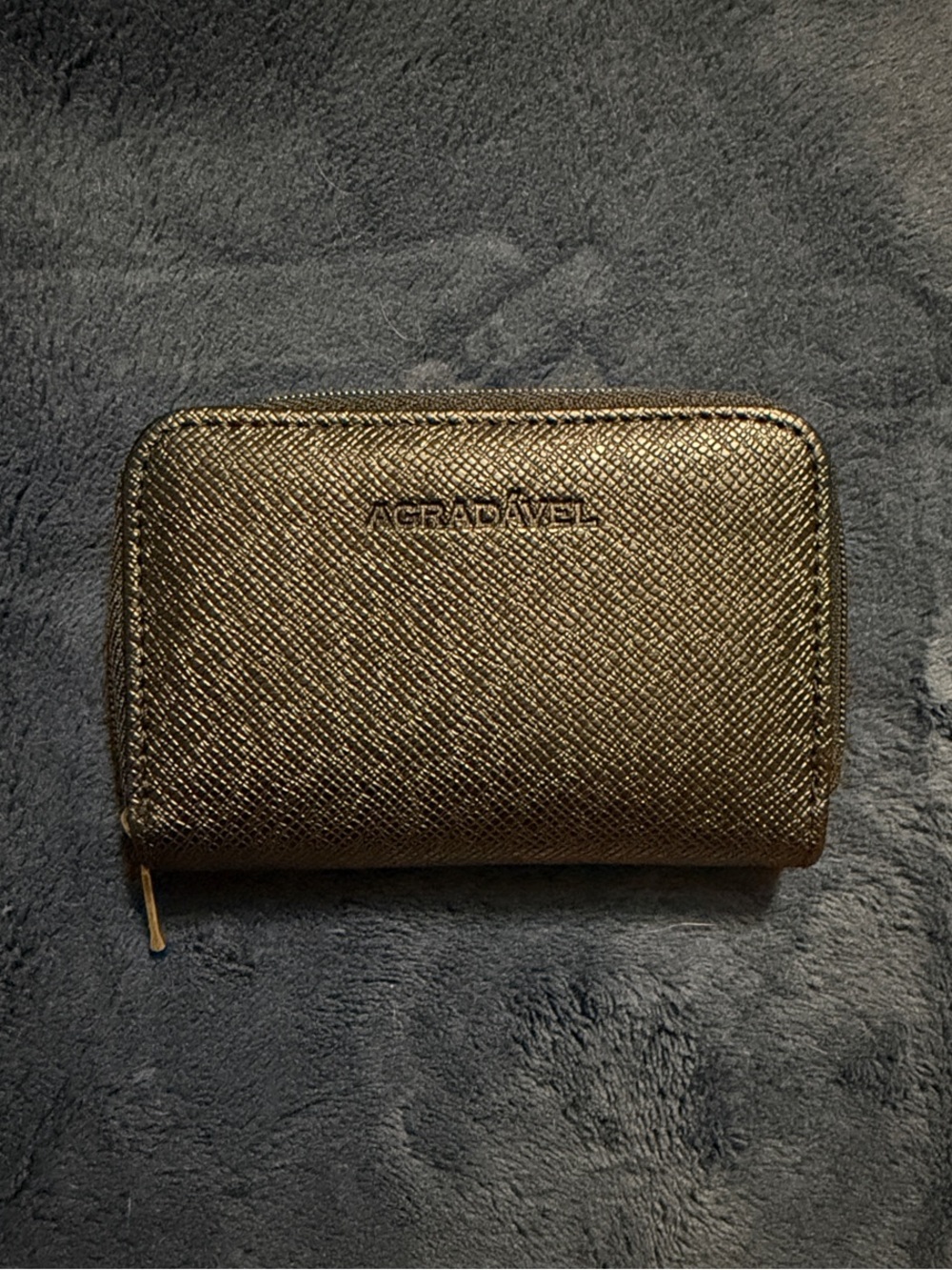 Metallic Gold Zip Wallet